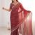 Maroon embellished embroidered satin designer saree