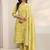 women ethnic motifs printed regular thread work kurta with trousers & with dupatta
