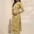 women ethnic motifs printed regular thread work kurta with trousers & with dupatta