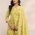 women ethnic motifs printed regular thread work kurta with trousers & with dupatta