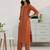 women ethnic motifs printed regular thread work kurta with trousers