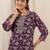 floral printed round neck mirror work straight kurta with trousers & dupatta