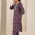 floral printed round neck mirror work straight kurta with trousers & dupatta