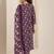 floral printed round neck mirror work straight kurta with trousers & dupatta