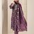floral printed round neck mirror work straight kurta with trousers & dupatta