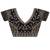 Black floral embroidered satin designer saree