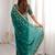 Teal embellished zari satin designer saree