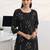 libas black printed straight kurta set