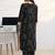 libas black printed straight kurta set