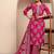 women floral printed regular thread work kurta with trousers & with dupatta