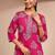 women floral printed regular thread work kurta with trousers & with dupatta