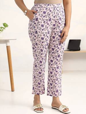 libas purple floral printed straight kurta set 4