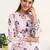 libas purple floral printed straight kurta set