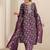 women floral printed regular thread work kurta with trousers & with dupatta