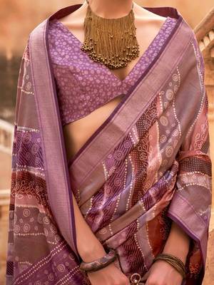 Mauve ethnic motifs zari banarasi saree 4