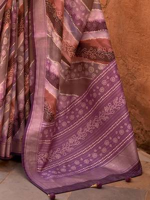 Mauve ethnic motifs zari banarasi saree 5