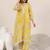floral printed v-neck a-line kurta with trousers