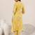 floral printed v-neck a-line kurta with trousers