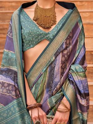 Lavender warli jaali silk blend banarasi saree 3