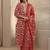 women floral printed regular thread work kurta with trousers & with dupatta