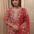 women floral printed regular thread work kurta with trousers & with dupatta