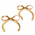 Gold bow stud earrings, herringbone chain, anti-tarnish