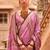 Pink ethnic motifs silk blend saree