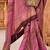 Pink ethnic motifs silk blend saree