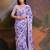 Lavender floral sequinned embellished border  chiffon saree