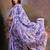Lavender floral sequinned embellished border  chiffon saree