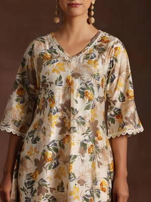 floral printed kurta with trouser 2