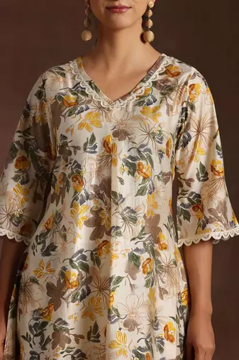 floral printed kurta with trouser