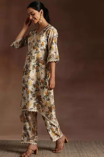 floral printed kurta with trouser