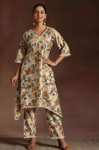 floral printed kurta with trouser