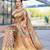 Pink pink & green woven design ethnic motifs zari organza saree