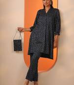 women ethnic motifs printed regular kurta with trousers