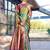 Green abstract woven design zari organza saree