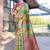 Green abstract woven design zari organza saree