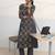 libas blue floral printed cotton blend a-line kurta set