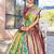 Green abstract woven design zari organza saree