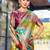 Green abstract woven design zari organza saree