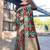 Blue woven design ethnic motifs printed zari organza saree