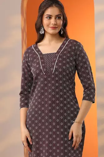 women ethnic motifs printed kurta with trouser & dupatta