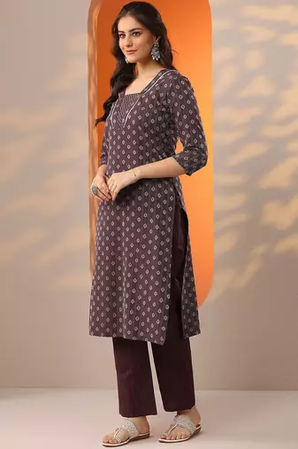 women ethnic motifs printed kurta with trouser & dupatta