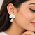 Anti-tarnish, gold-tone border, teardrop pearl, stud closure, festive wear