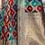Blue woven design ethnic motifs printed zari organza saree