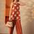women geometric printed a-line kurti with trousers
