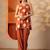 women geometric printed a-line kurti with trousers