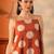 women geometric printed a-line kurti with trousers