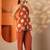 women geometric printed a-line kurti with trousers